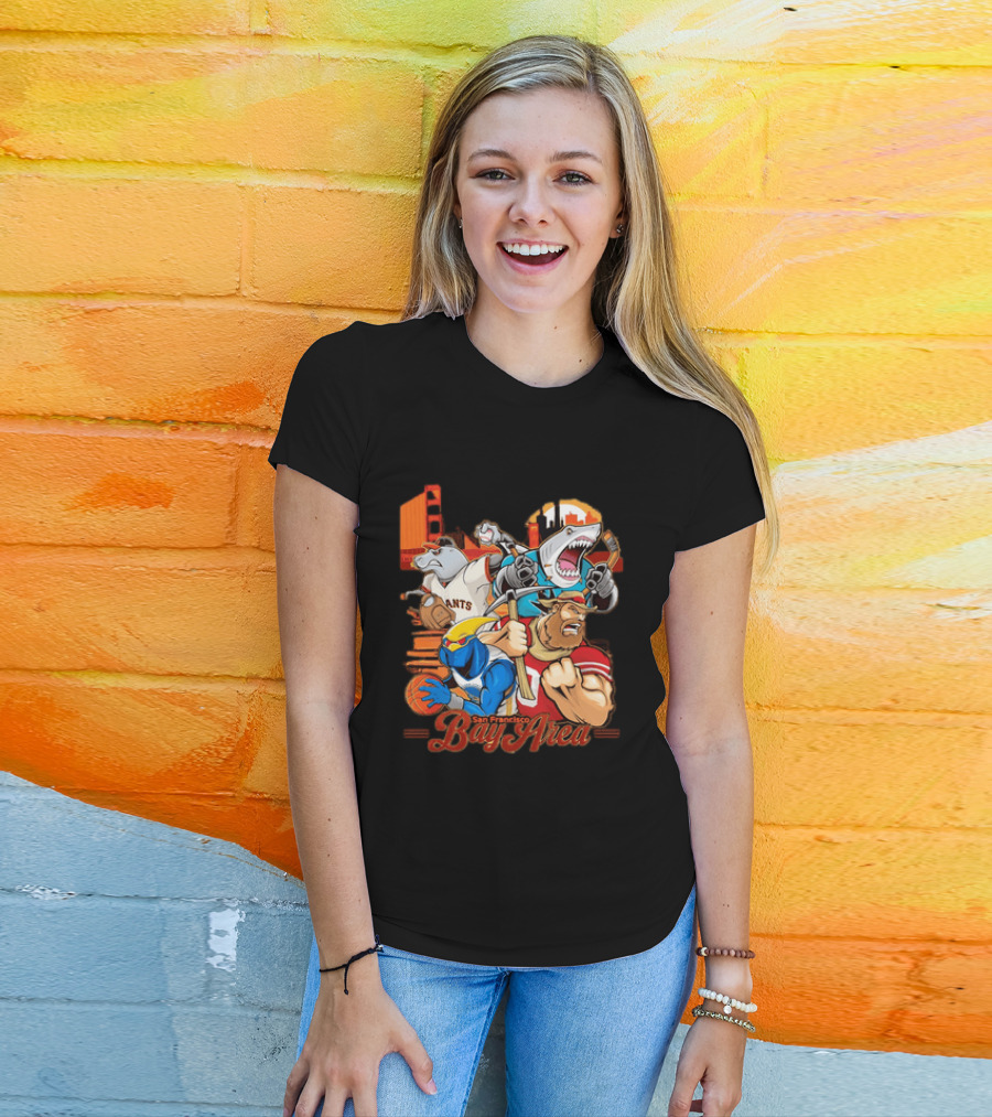 San Francisco Bay Area Giants Sharks Warriors 49ers Sports Collage T-Shirt