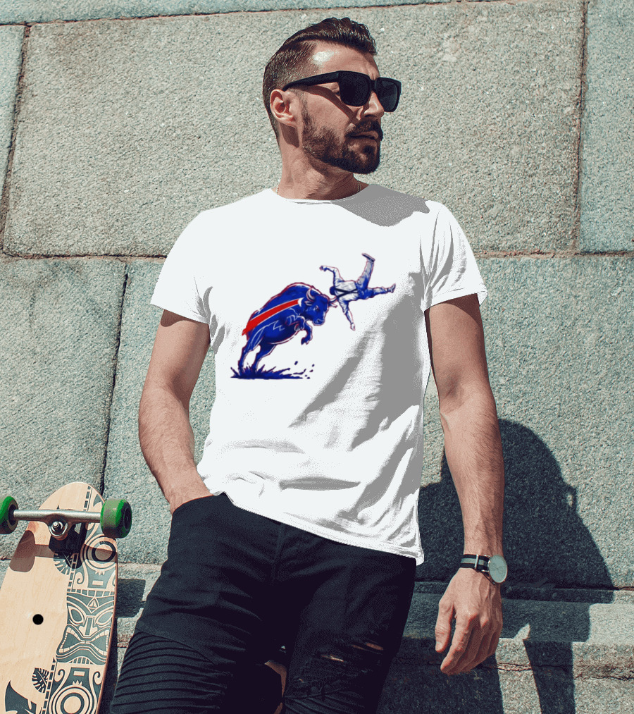 Buffalo Bills 2026 Bold Charging Buffalo Icon With Red Streak T-Shirt