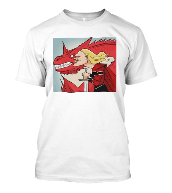 Haaland Norway Dragon Rider Caricature T-Shirt
