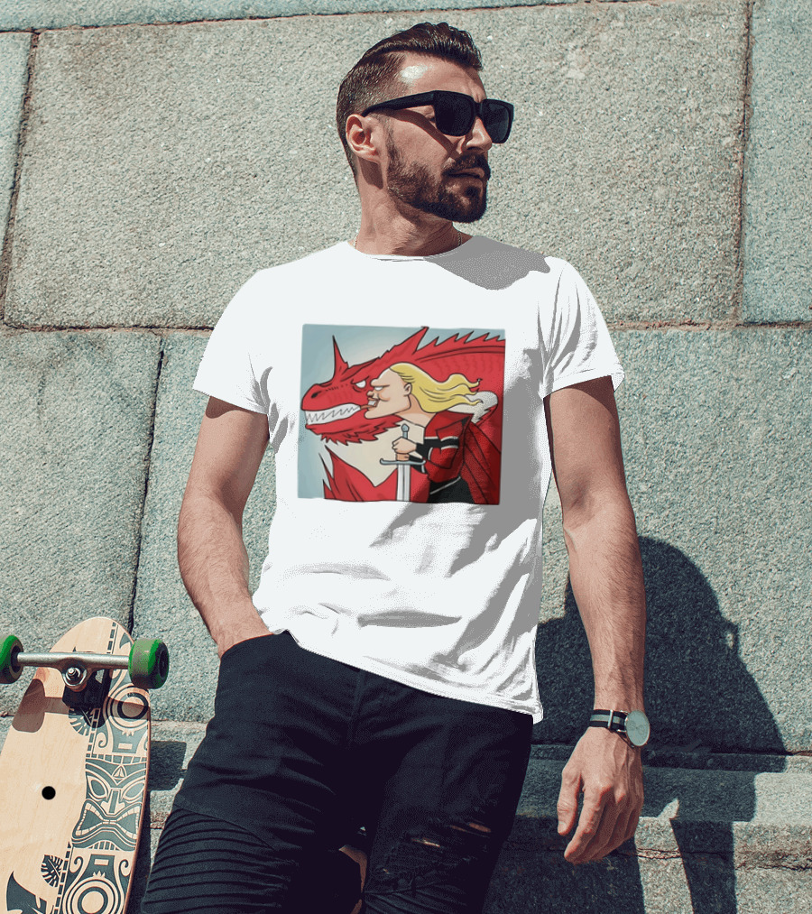 Haaland Norway Dragon Rider Caricature T-Shirt