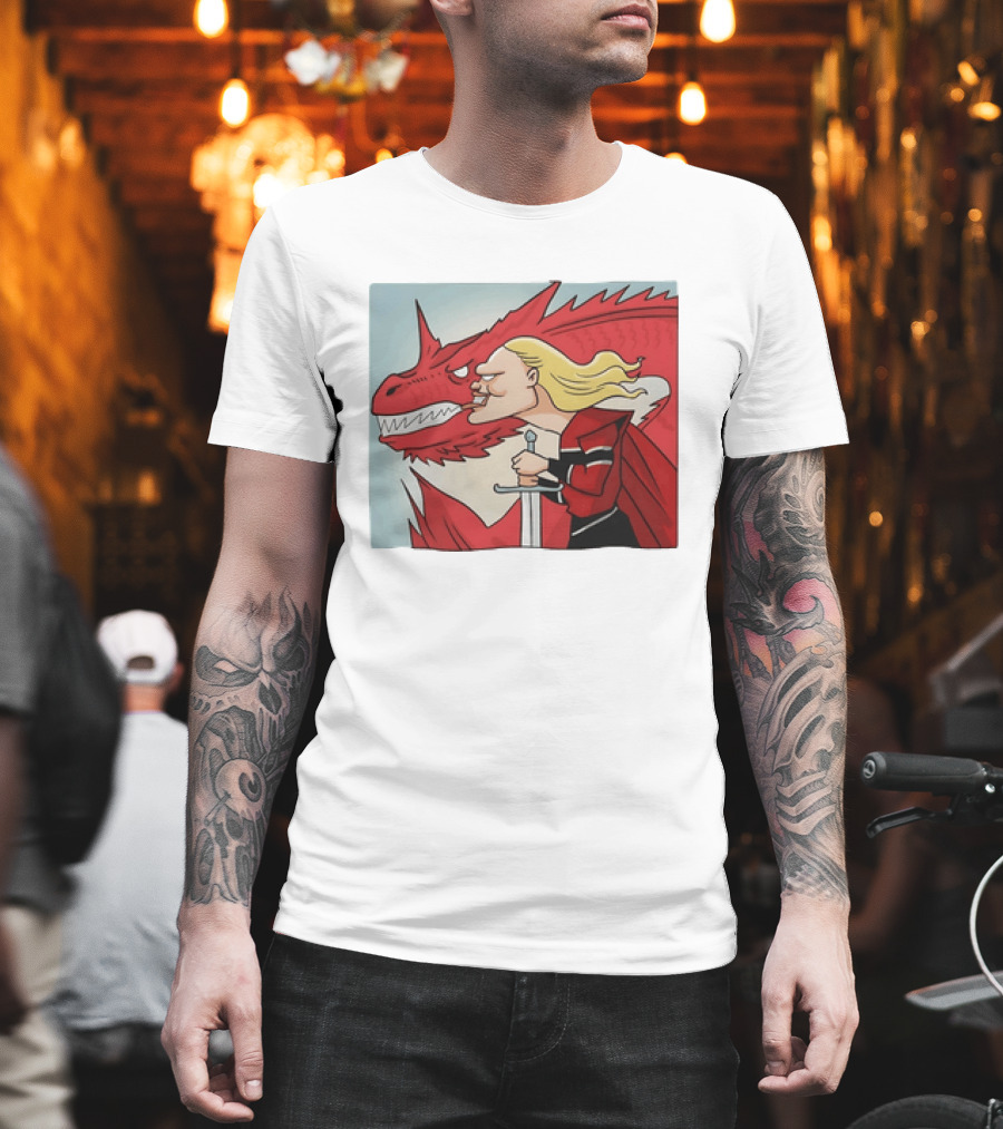 Haaland Norway Dragon Rider Caricature T-Shirt