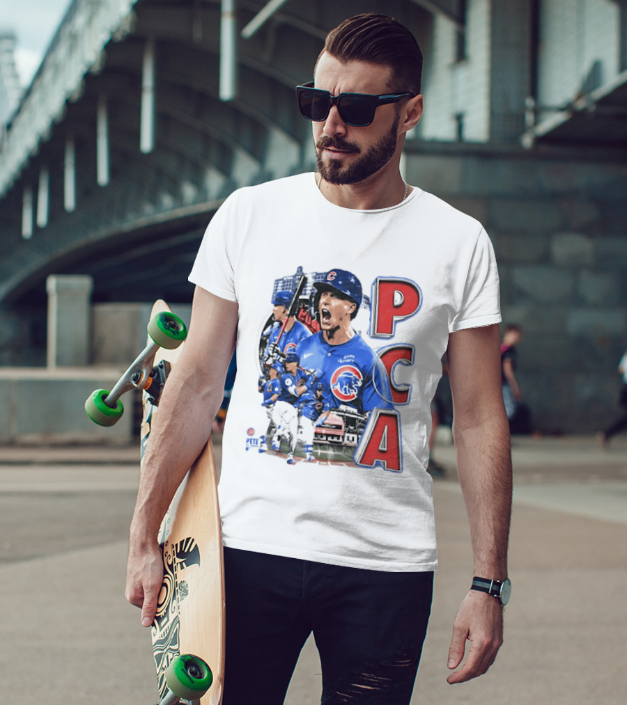 PCA Pete Crow Armstrong Chicago Cubs Baseball Collage T-Shirt