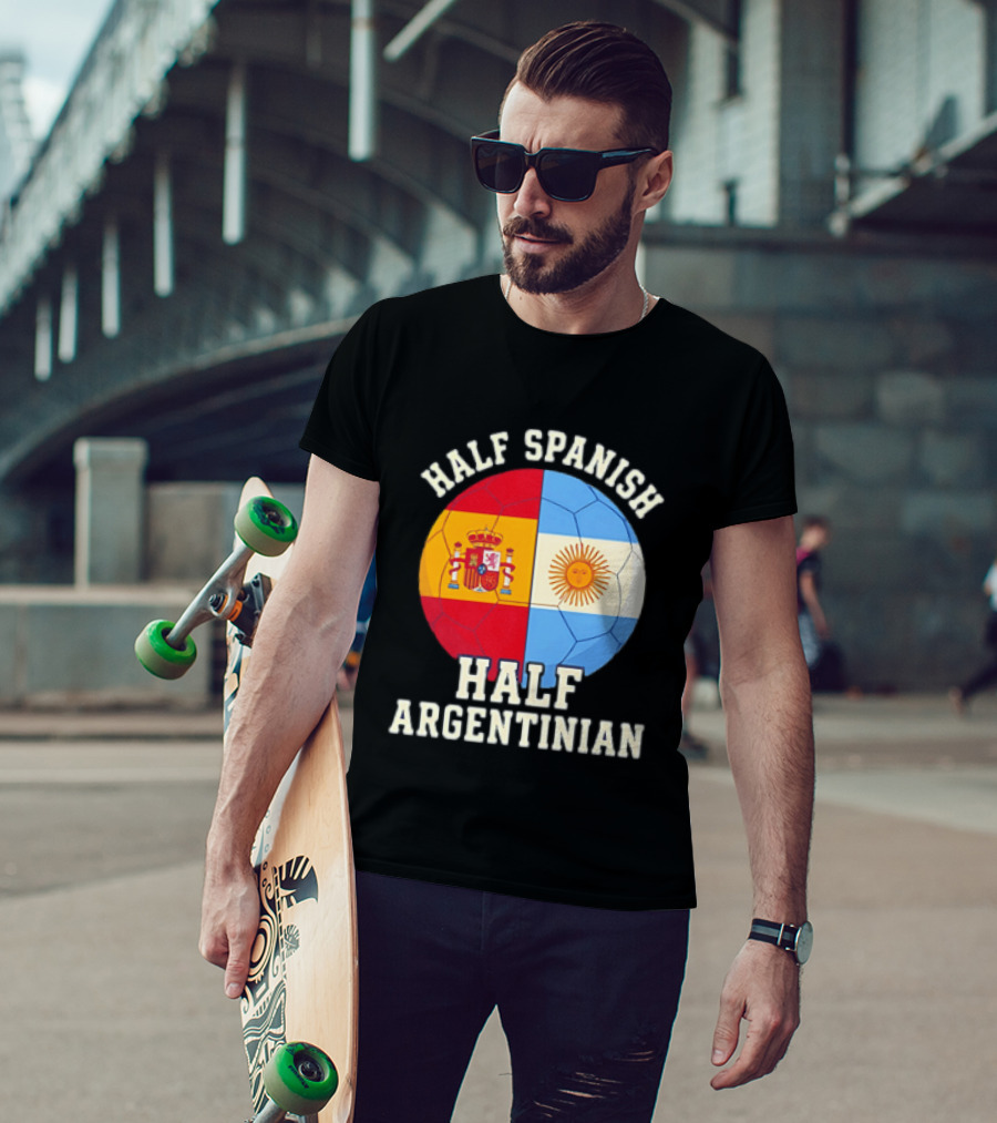 Half Spanish Half Argentinian Flag Ball T-Shirt