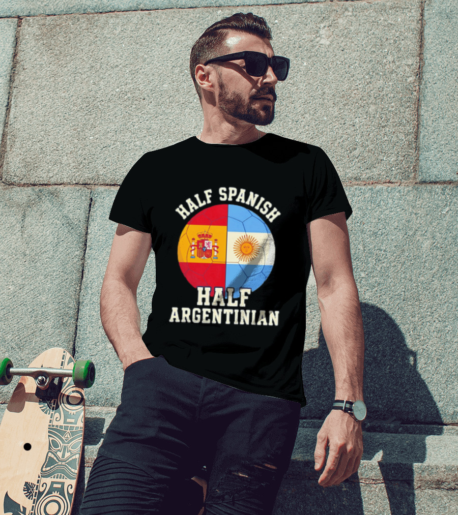 Half Spanish Half Argentinian Flag Ball T-Shirt