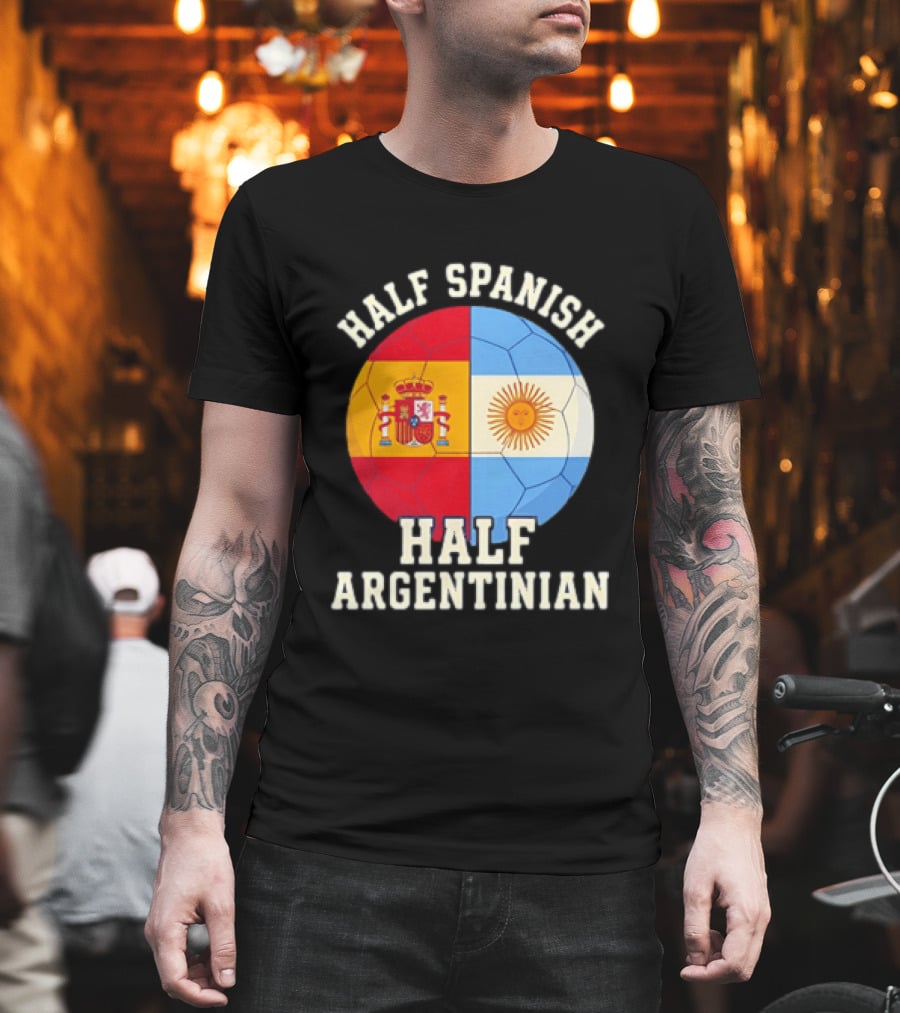 Half Spanish Half Argentinian Flag Ball T-Shirt