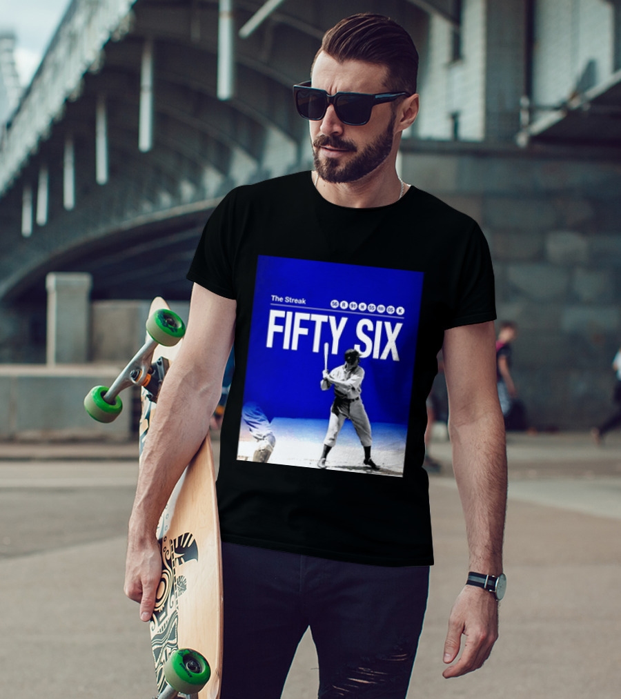 Joe DiMaggio The Streak Fifty Six Baseball Legend Yankees Fifty Six T-Shirt