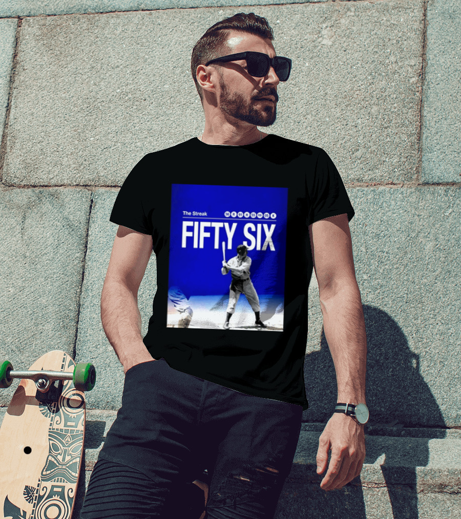 Joe DiMaggio The Streak Fifty Six Baseball Legend Yankees Fifty Six T-Shirt