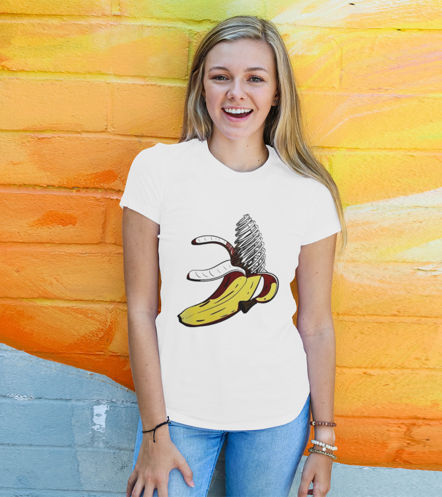 Anatomical Banana Skeleton Surreal Peeled Fruit T-Shirt