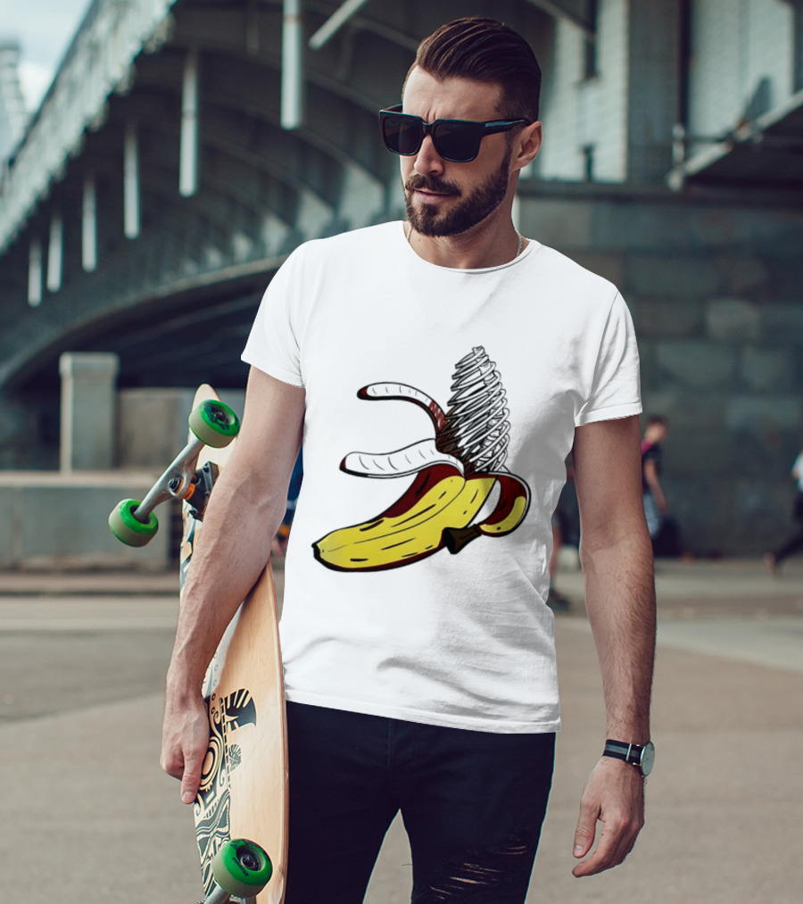Anatomical Banana Skeleton Surreal Peeled Fruit T-Shirt