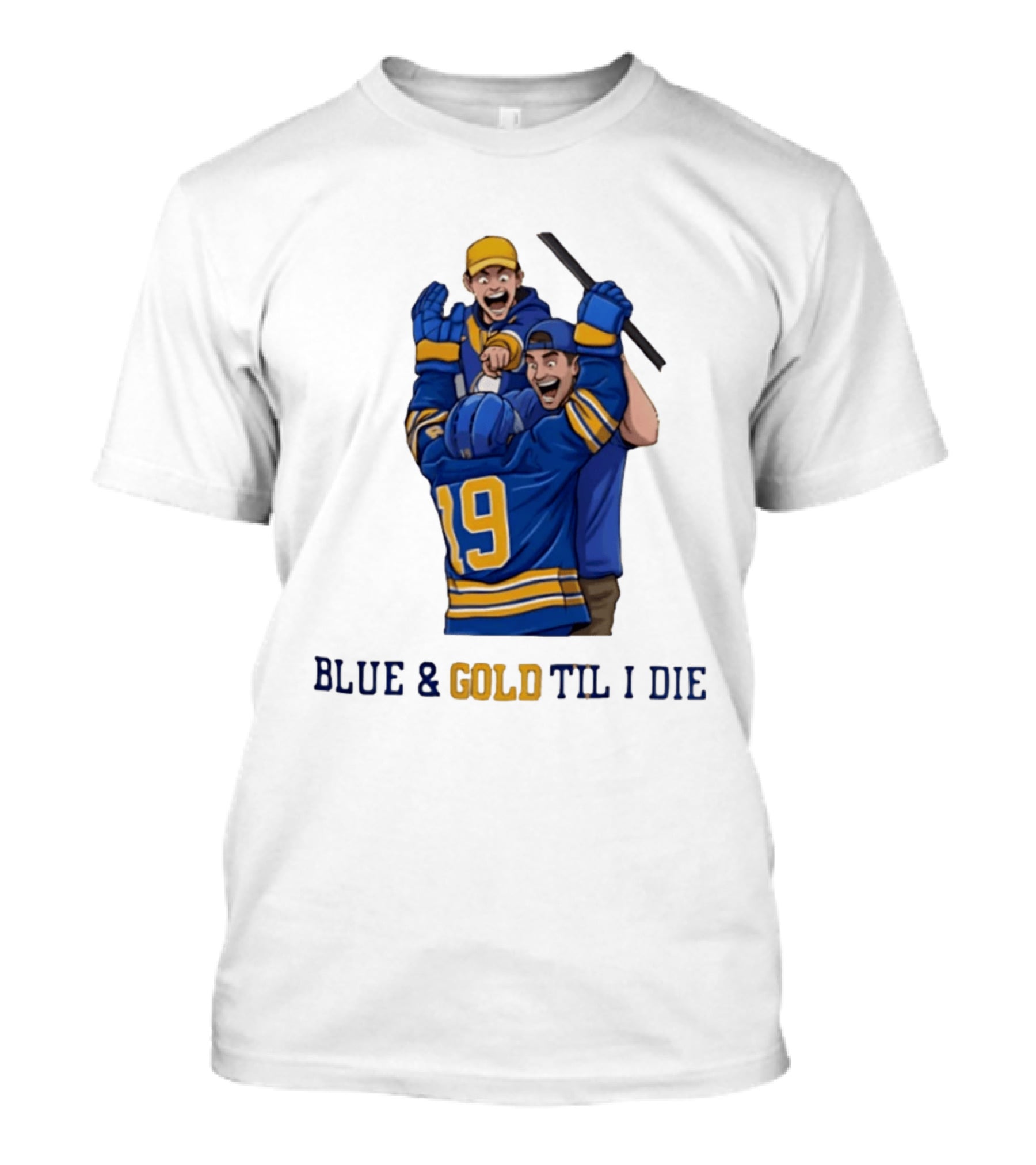 Buffalo Sabres Blue & Gold Til I Die Peyton Krebs 19 Hockey Fans T-Shirt