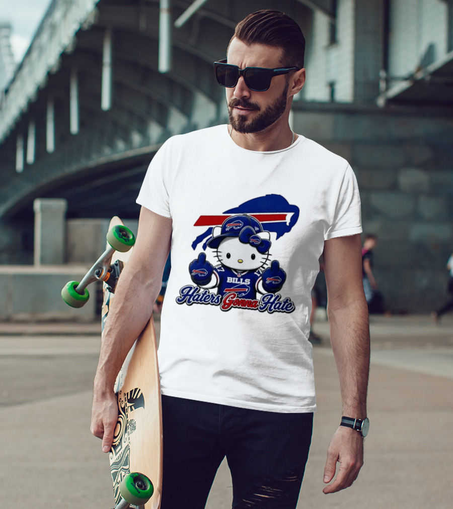 Hello Kitty Bills Haters Gonna Hate Middle Finger T-Shirt
