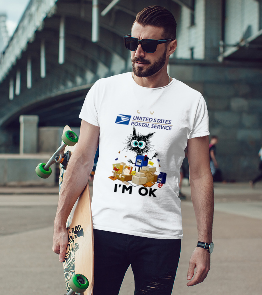 USPS United States Postal Service I'm OK With Cartoon Creature And Packages T-Shirt