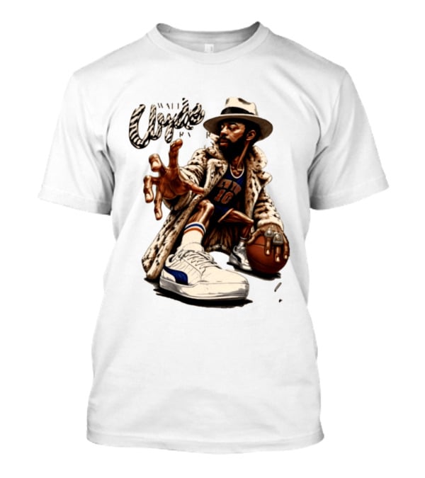 Walt Clyde Stylin' Profilin Throwback Knicks 10 Basketball Sneaker T-Shirt