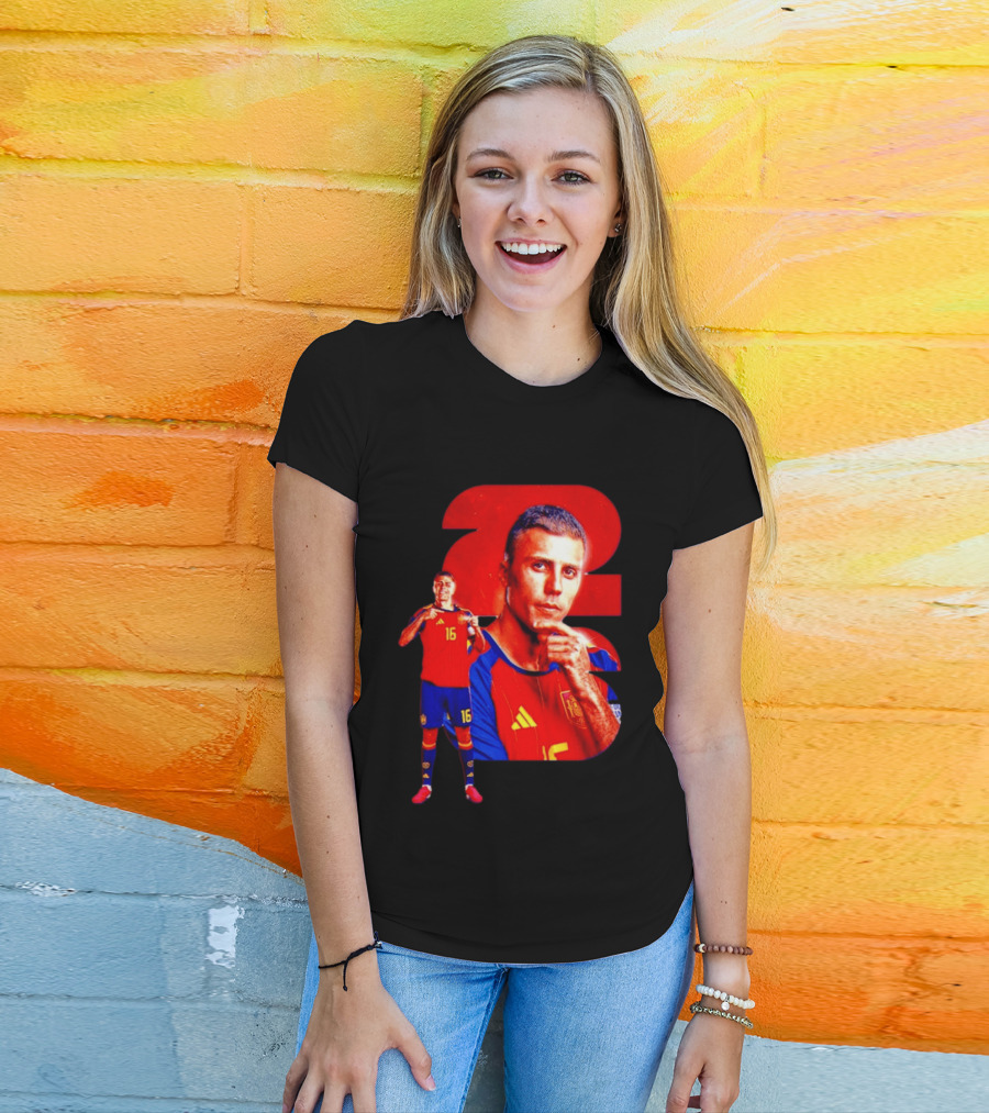 Rodrigo Hernández Cascante Rodri No 16 Spain Manchester City Football Player T-Shirt