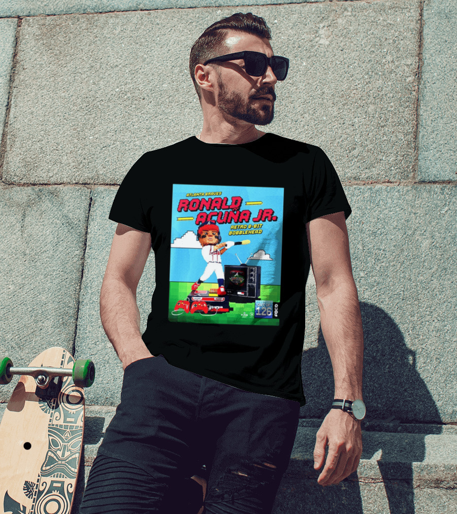 Atlanta Braves Ronald Acuna Jr. Retro 8 Bit Bobblehead Game Controller TV T-Shirt