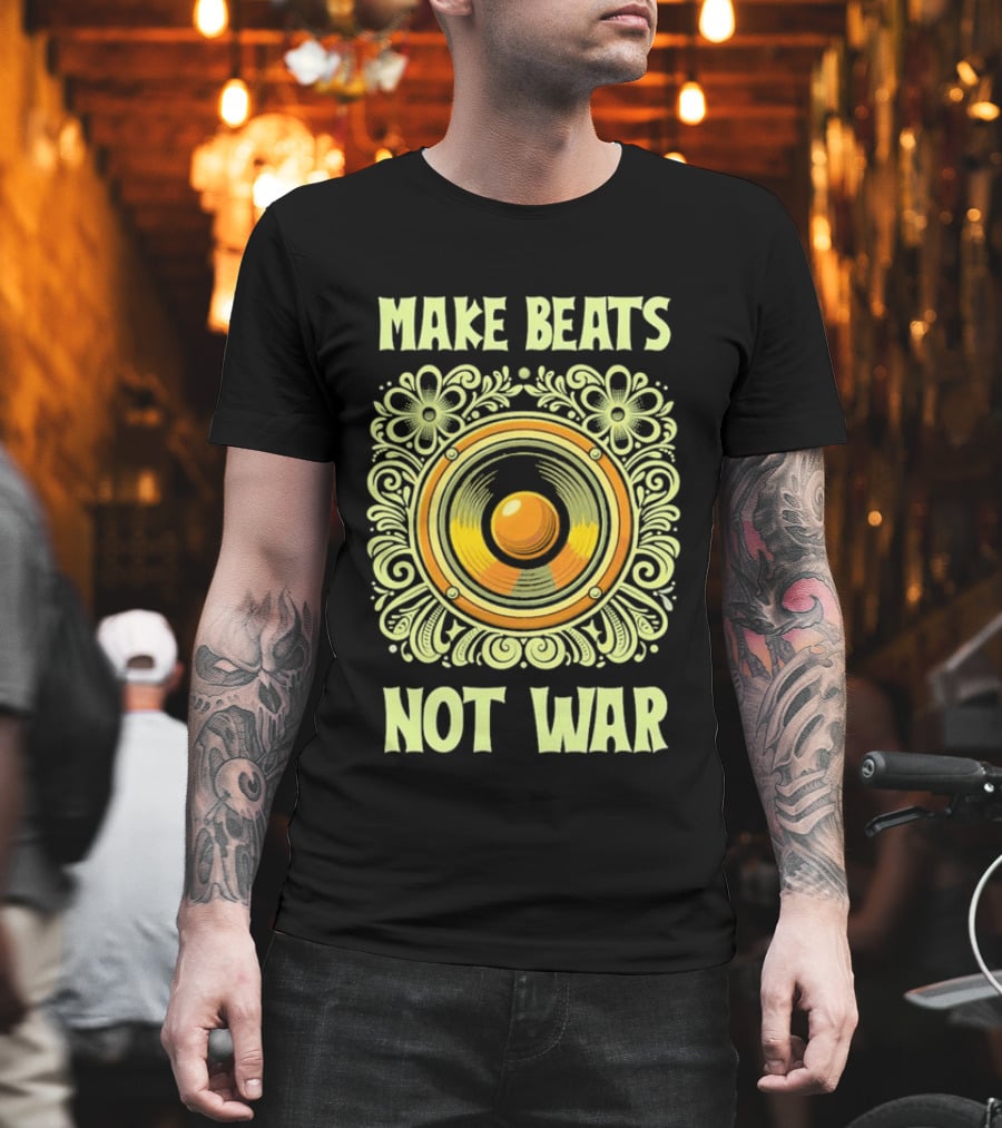 Make Beats Not War Boho Hippy Music Speaker T-Shirt