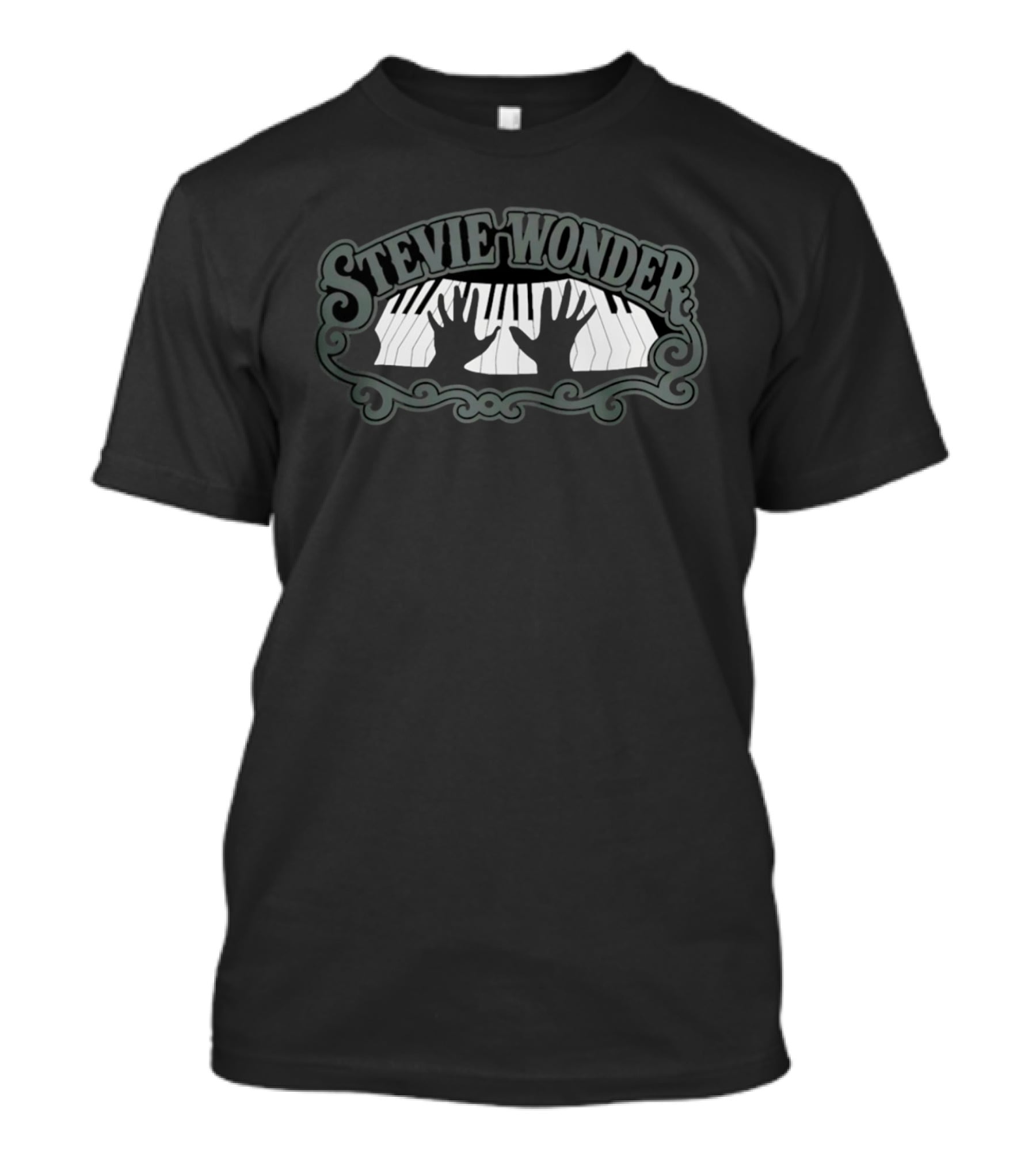Stevie Wonder Piano Hands Visual With Keyboard T-Shirt