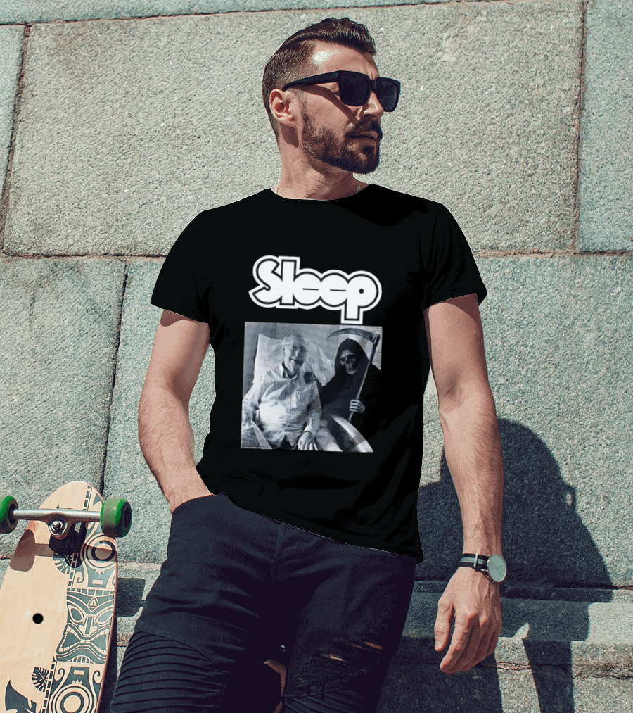 United Snakes Grim Reaper Holding Scythe Sleep Elderly Man In Hospital Room T-Shirt