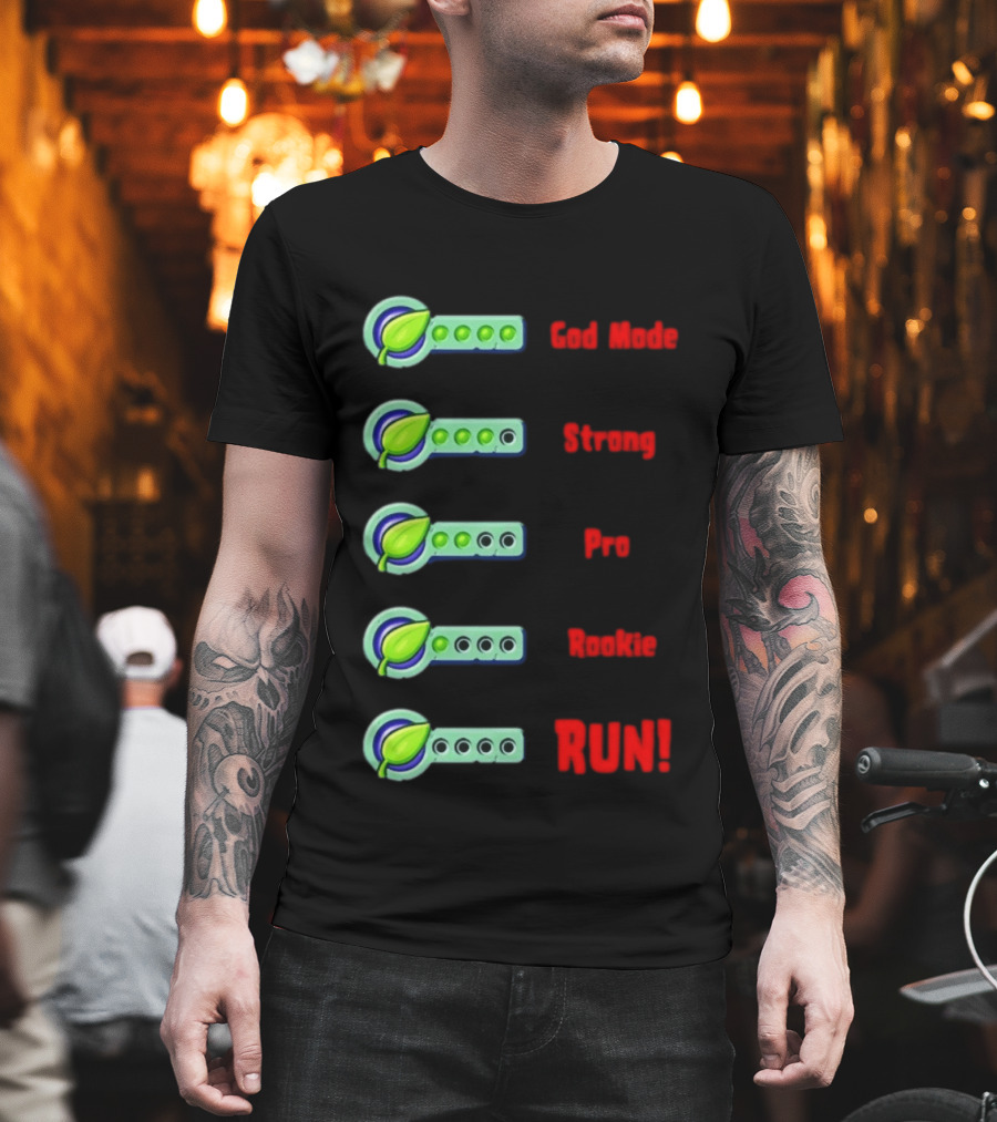 Plant Food Power Levels God Mode Strong Pro Rookie Run T-Shirt