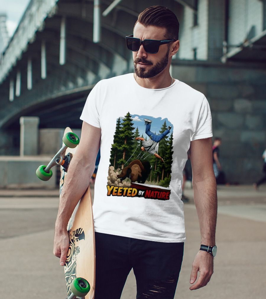 Bison Tossing Tourist Adventure Yeeted By Nature Comedy T-Shirt