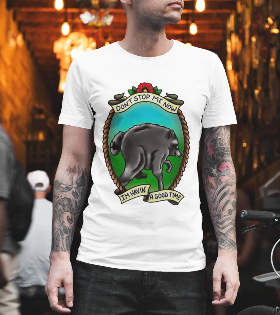 Dancing Wolf Don't Stop Me Now I'm Havin' A Good Time T-Shirt