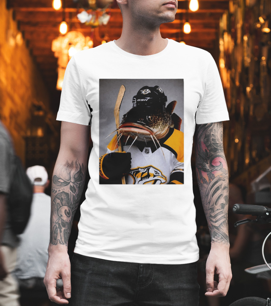Nashville Predators Catfish Hockey Mascot Community Spirit T-Shirt