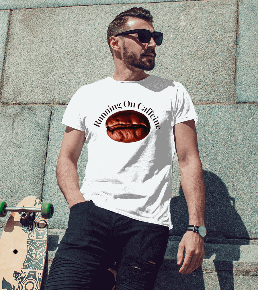 Running On Caffeine Realistic Roasted Coffee Bean T-Shirt
