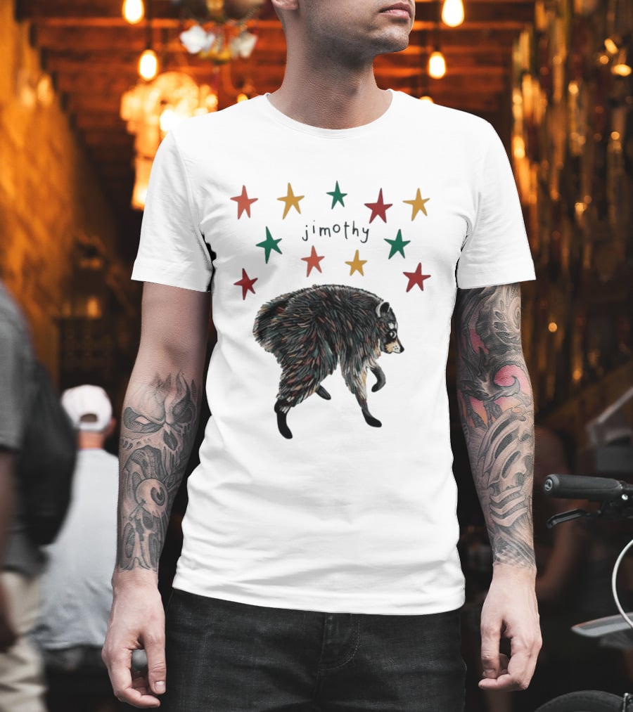 Jimothy Colorful Bear Stars Whimsical Animal T-Shirt
