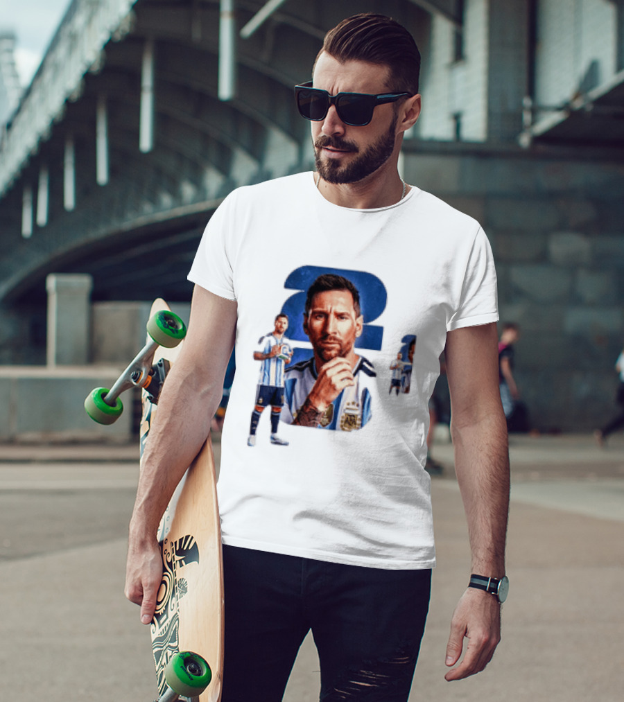 Lionel Messi Argentina Jersey 2023 FIFA World Cup Champion Collage T-Shirt