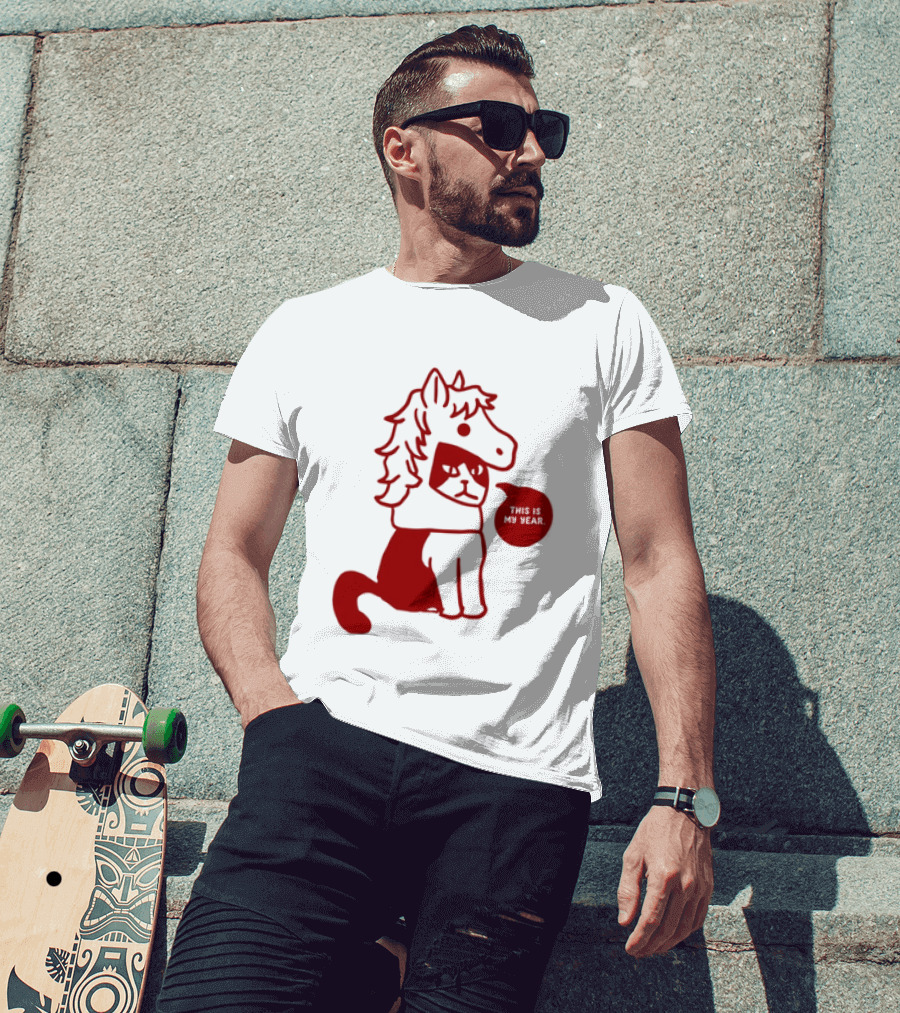 Year Of The Horse 2026 Chinese Lunar New Year Zodiac Cat T-Shirt