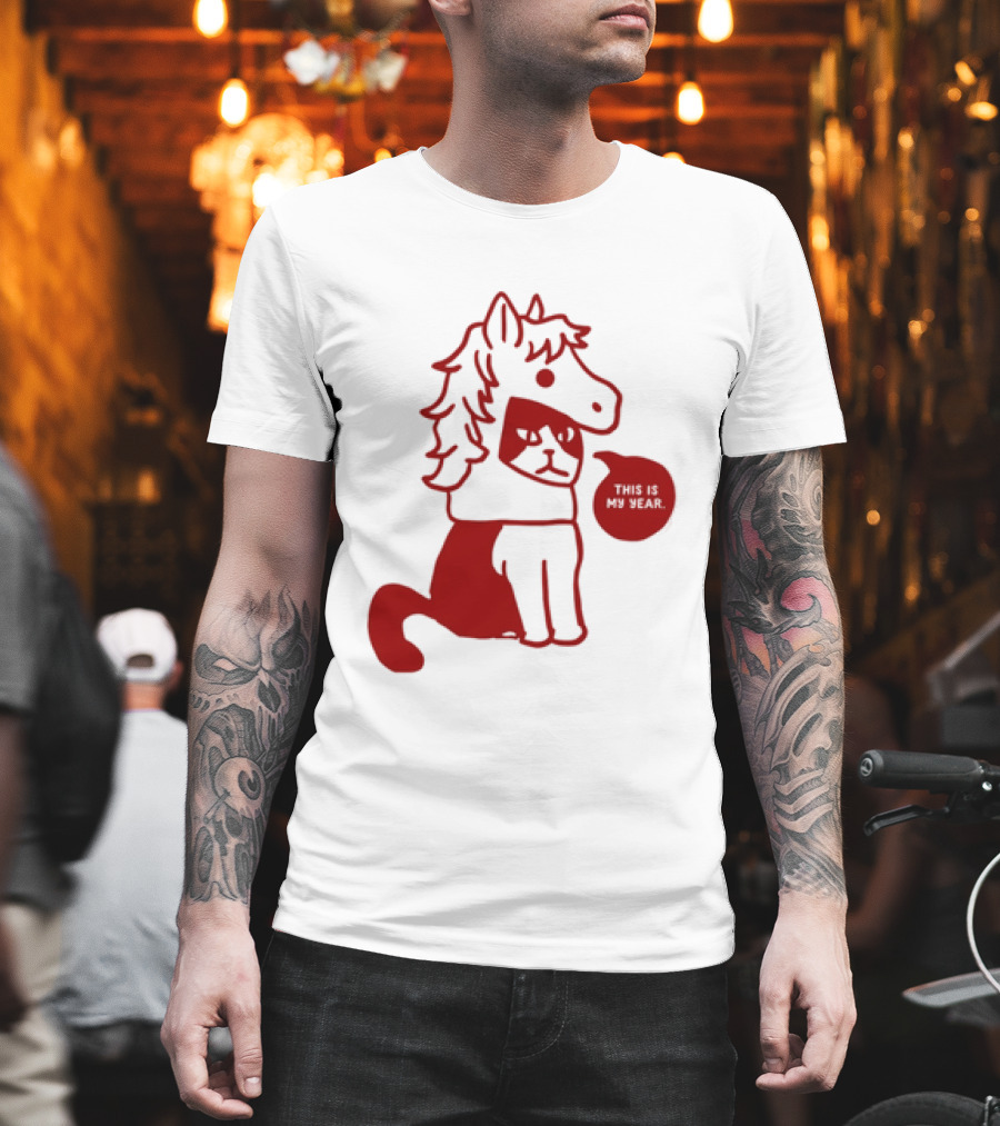 Year Of The Horse 2026 Chinese Lunar New Year Zodiac Cat T-Shirt