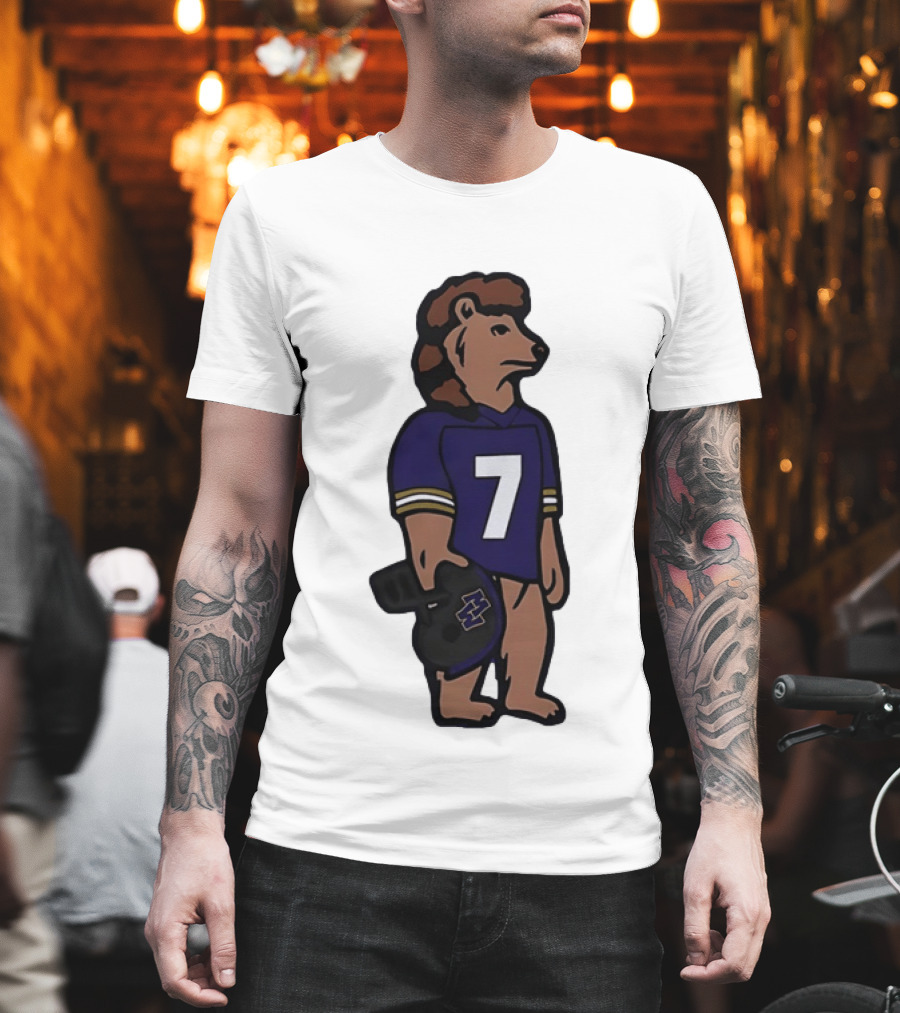 Baltimore Ravens Morgan Wallen Bear Number 7 Football Team Collaboration T-Shirt