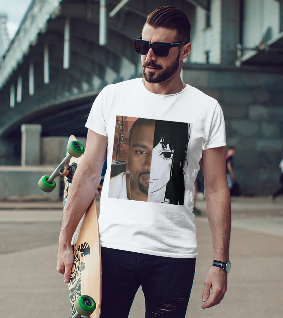 Kanye West Anime Crossover Split Face T-Shirt
