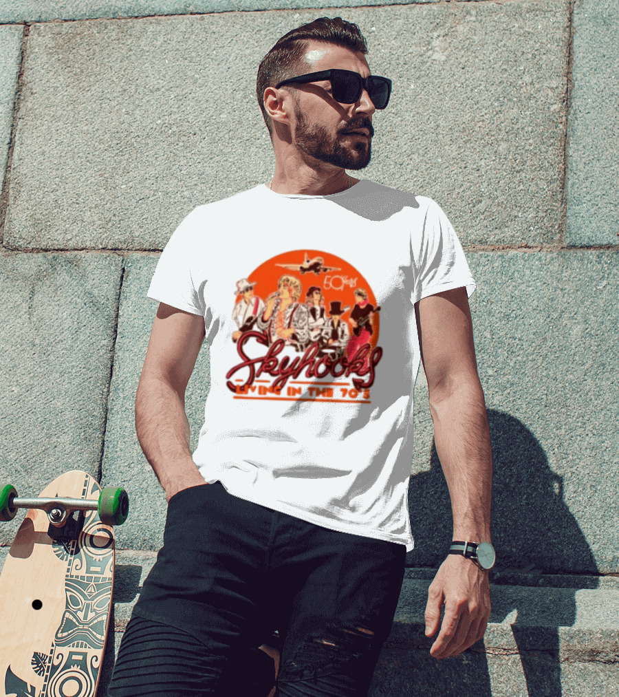 Skyhooks Living In The 70's 50th Anniversary Warner Music Store T-Shirt
