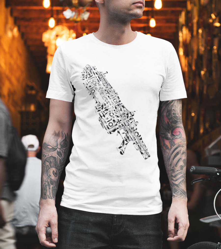 Gears Of War Lancer Assault Rifle Chainsaw Gaming Weapon T-Shirt
