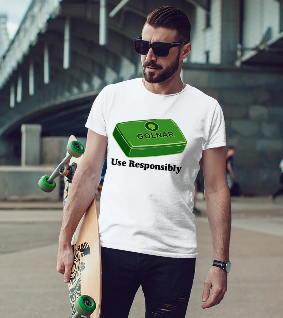 Golnar Green Bar Use Responsibly Shamrock T-Shirt