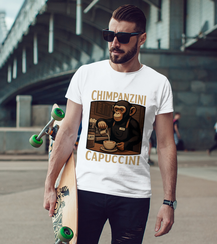 Chimpanzini Capuccini Latte Barista Chimp 'Toni T-Shirt