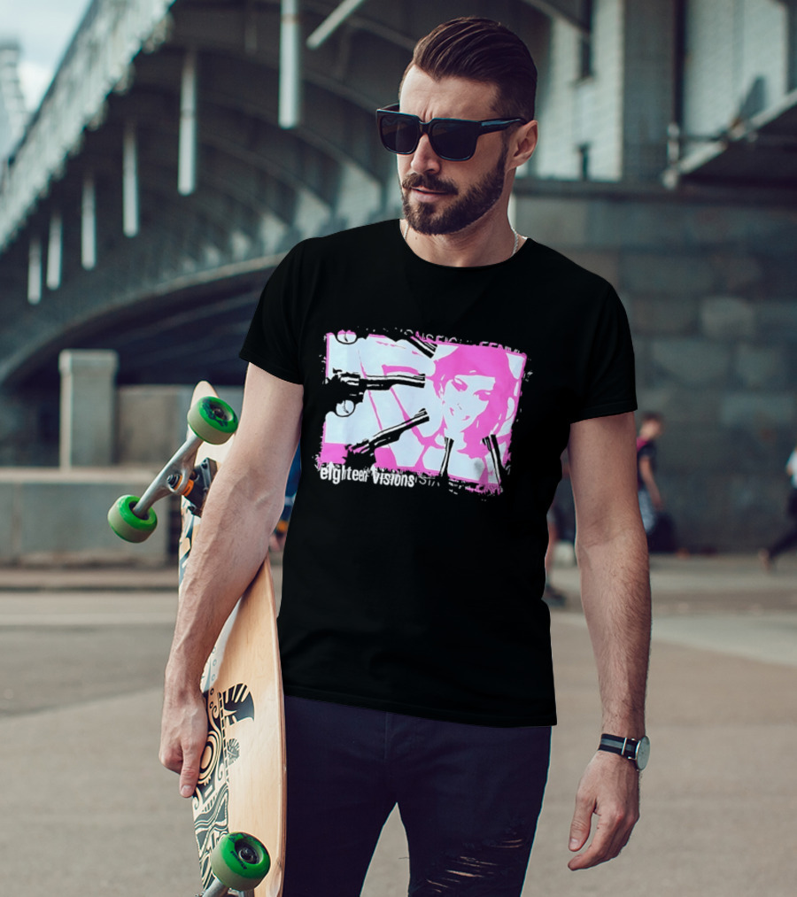 Eighteen Visions Pink Gun Metalcore Band T-Shirt