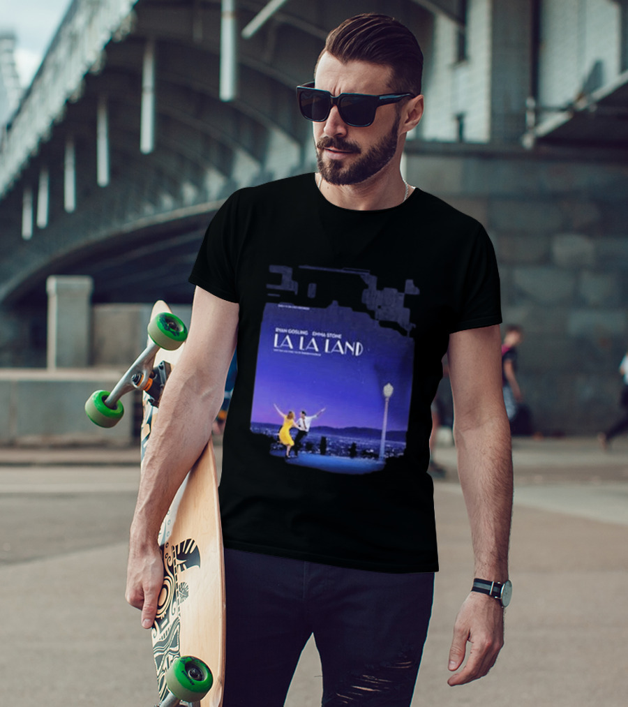 Ryan Gosling Emma Stone La La Land City Dance Under Streetlight 10th Anniversary T-Shirt