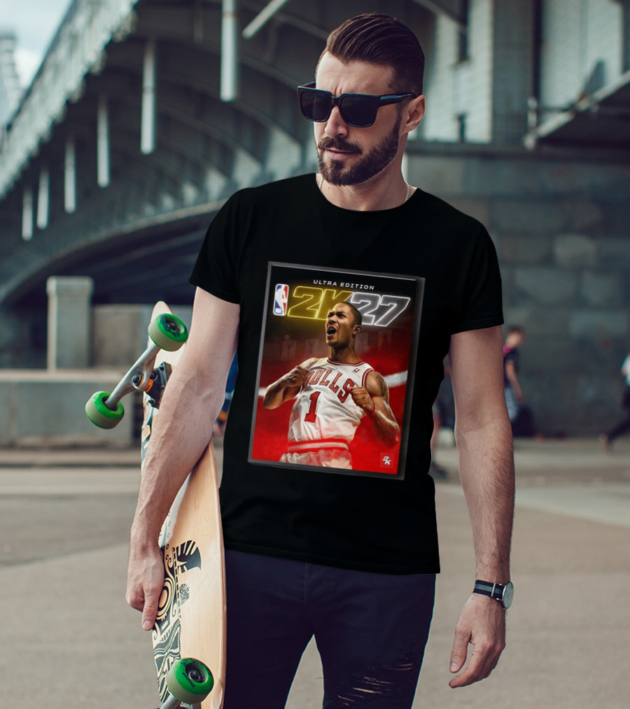 NBA 2K27 Ultra Edition Derrick Rose Bulls Cover Athlete T-Shirt