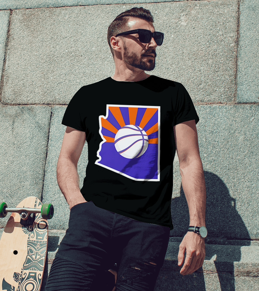 Phoenix Suns Arizona Basketball State Map Suns Set T-Shirt