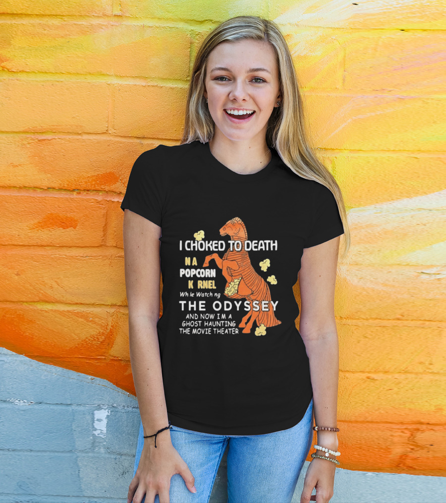 Trojan Horse Ghost Haunting The Odyssey Popcorn Kernel T-Shirt