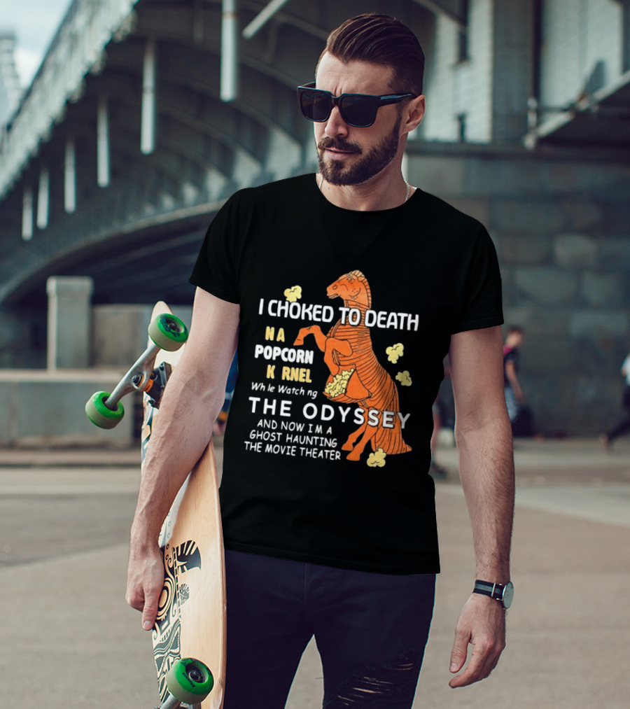 Trojan Horse Ghost Haunting The Odyssey Popcorn Kernel T-Shirt