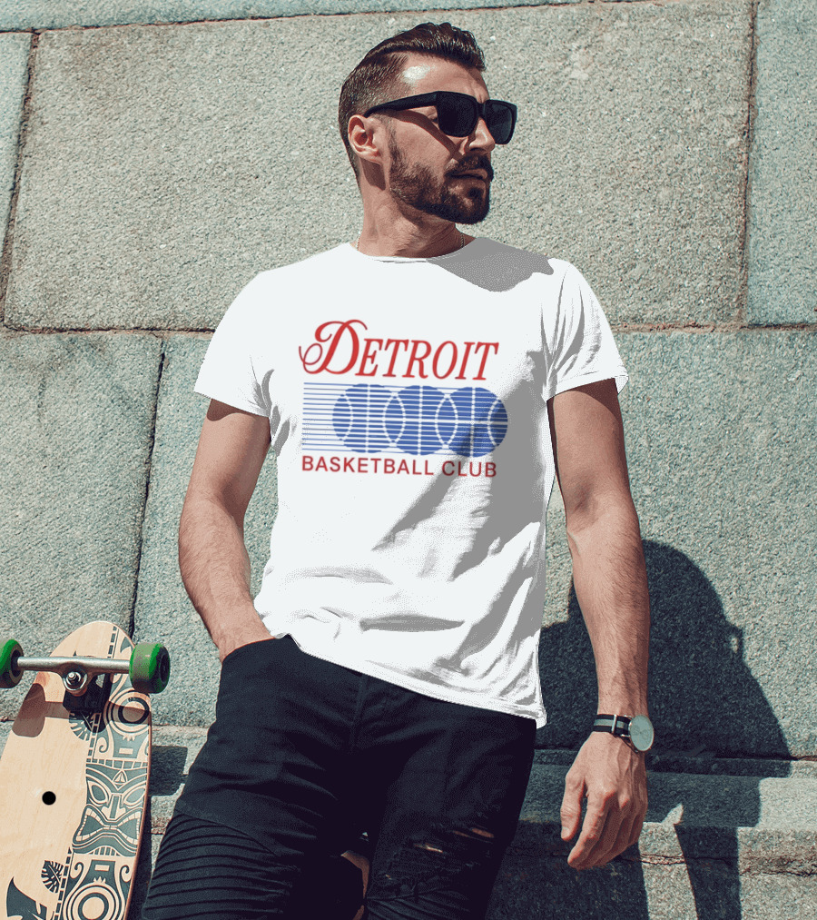 Detroit Basketball Club Basketball Silhouette Stripes T-Shirt