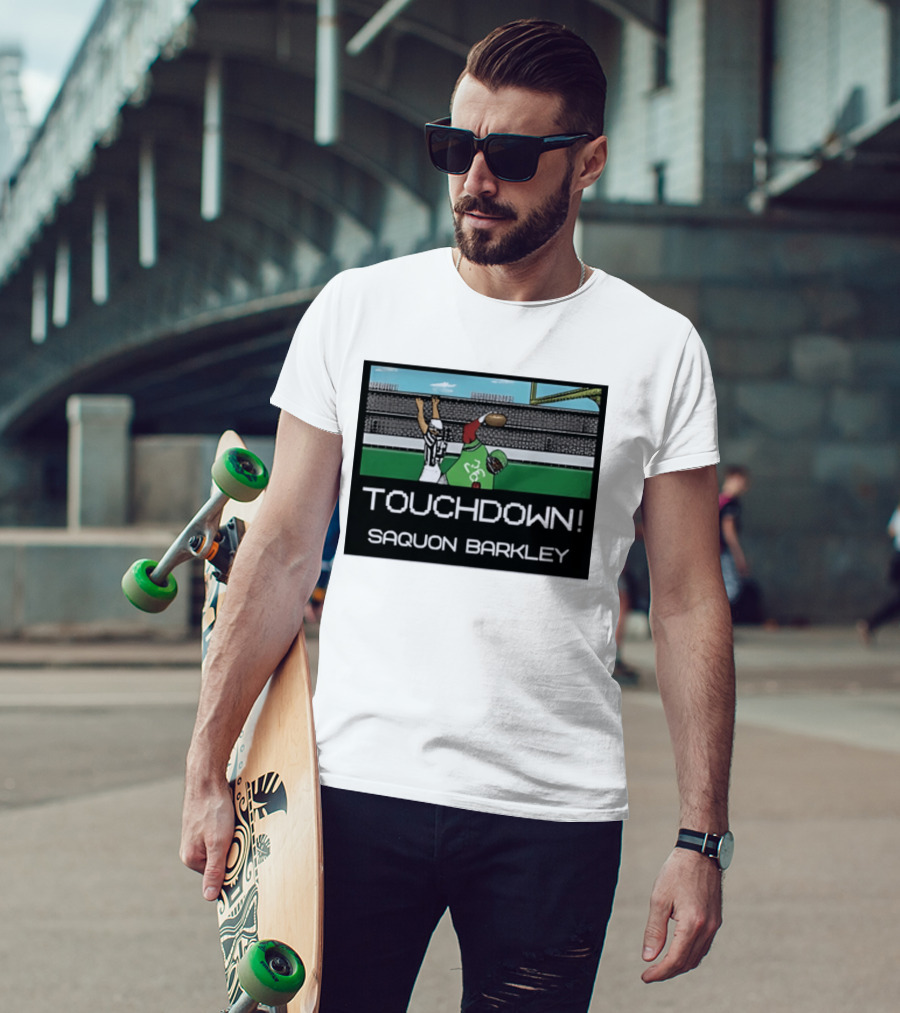 Touchdown Saquon Barkley Pixel Philadelphia Eagles T-Shirt