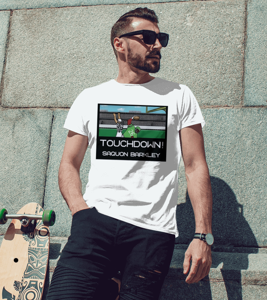 Touchdown Saquon Barkley Pixel Philadelphia Eagles T-Shirt