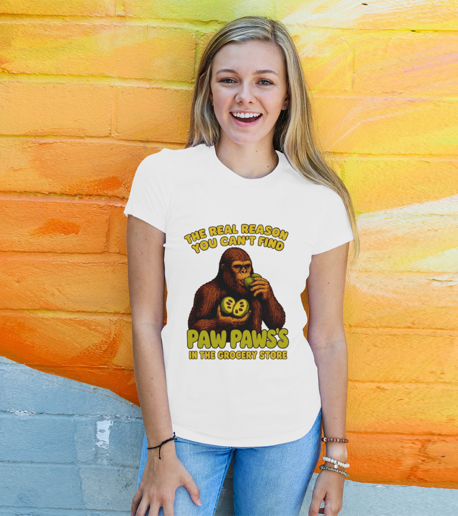 Pawpaw Fruit Mystery Sasquatch Eating Pawpaws In Grocery Store T-Shirt