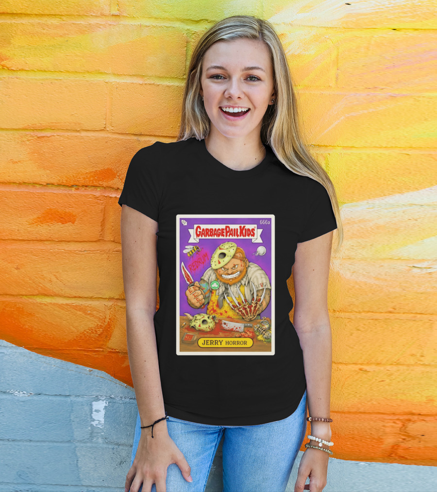 Garbage Pail Kids 666a Jerry Horror Redrum Trading Card T-Shirt