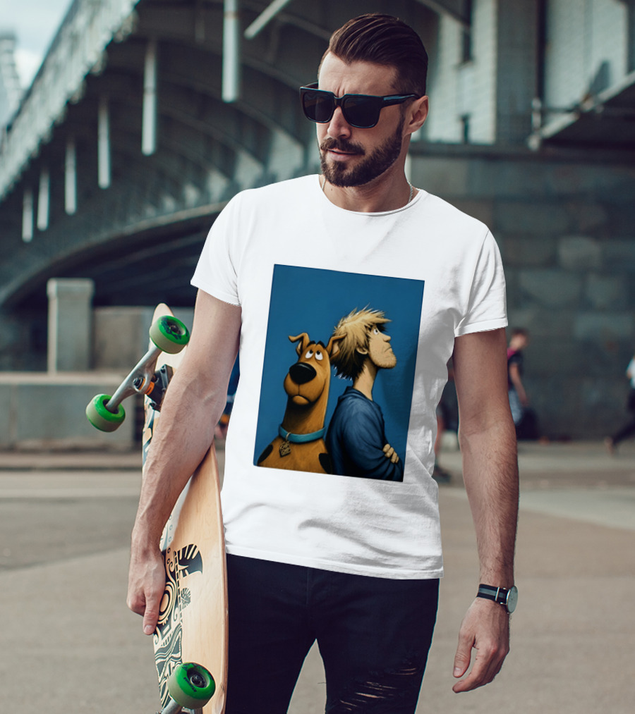 Scooby Doo And Shaggy Rogers Mystery Inc Iconic Cartoon Duo Facing Adventure T-Shirt