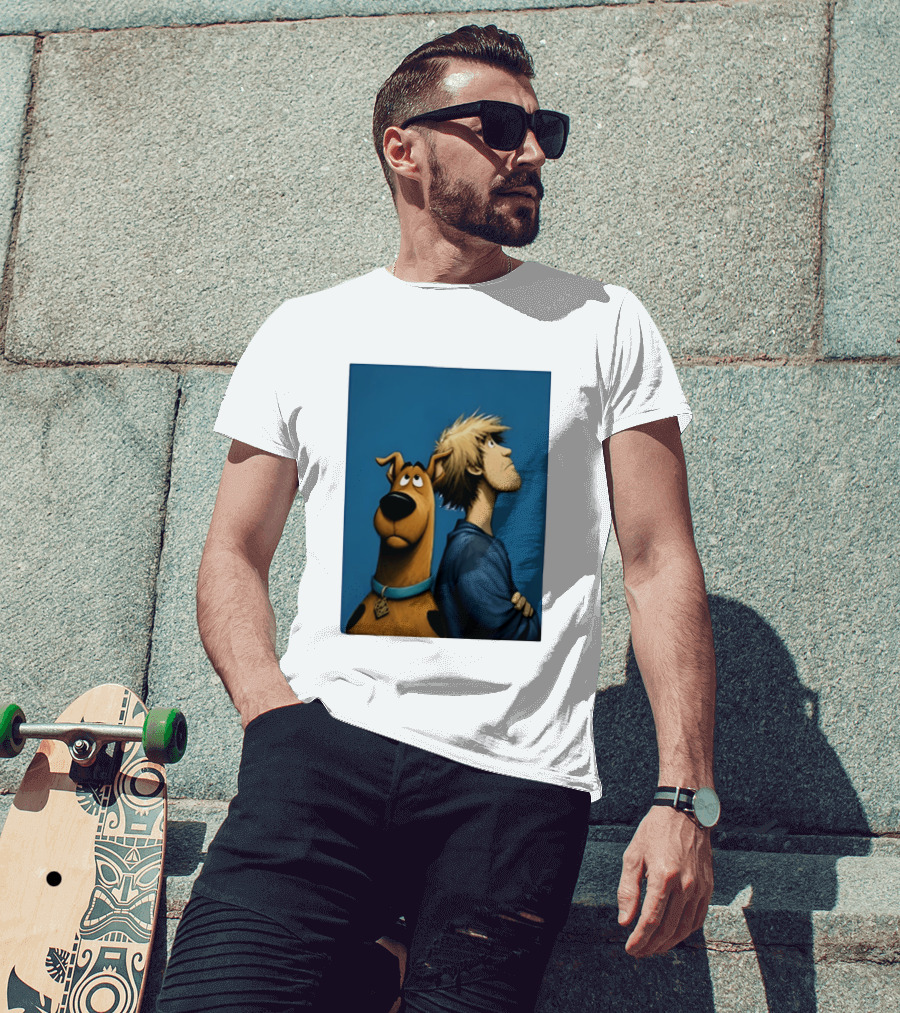 Scooby Doo And Shaggy Rogers Mystery Inc Iconic Cartoon Duo Facing Adventure T-Shirt